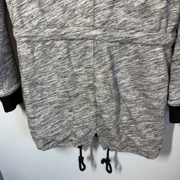 Abercrombie & Fitch Womens Quilted Sherpa Hooded Jacket Small Gray Fall Winter - Picture 6 of 13